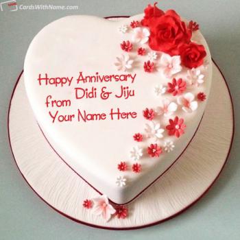 Heart Happy Anniversary Cake For Sister And Jiju