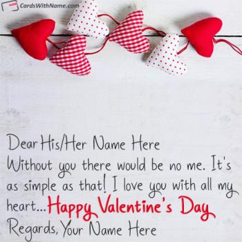 Hearts I Love You Valentines Day Wishes With Name