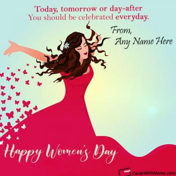 Inspiring Happy Womens Day Cards With Name Editing