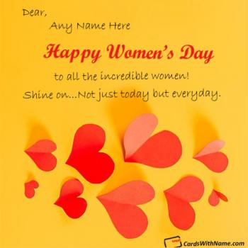 Lovely Happy Womens Day Wishes for Mothers With Name