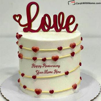 Lover Anniversary Day Cake Ideas For Him With Name