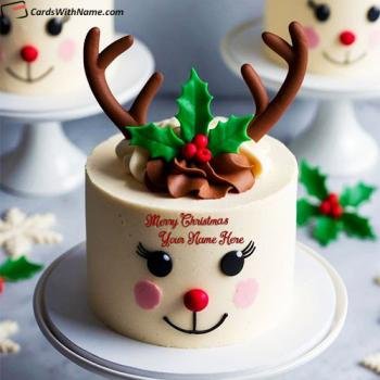 Magical Merry Christmas Cake For Love With Name Generator