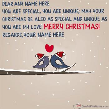 Merry Christmas Greeting Messages For Lover With Name