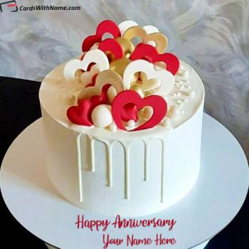 Online Anniversary Day Wishes Cake With Name