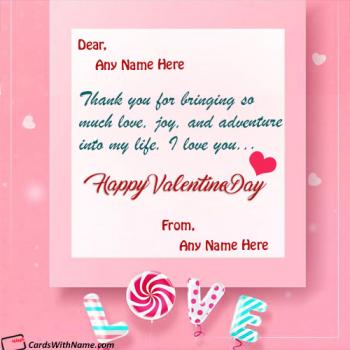 Online Lovely Valentines Day Wish With Name For Lovers