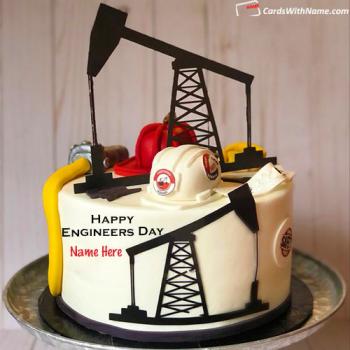 Personalized Greetings for Engineers Day Photo Cake With Name