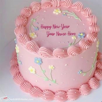 Personalized Happy New Year Cake Design With Name