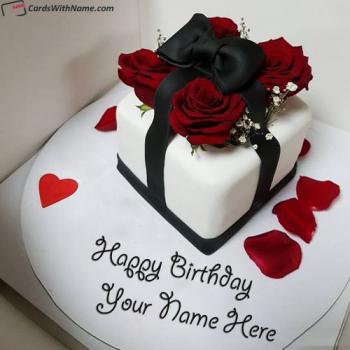 Romantic Birthday Cake For Lover With Name Edit