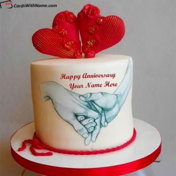 Romantic Happy Anniversary Cake Free Download With Name Edit