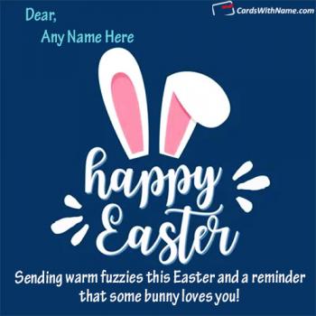 Romantic Happy Easter Greeting Card For Girlfriend With Name