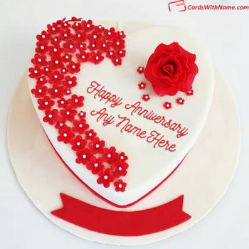 Roses And Heart Love Couple Cakes For Anniversary