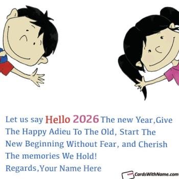 Say Hello 2026 Greeting Message With Name Editor