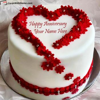 Special Happy Anniversary Cake With Name Edit