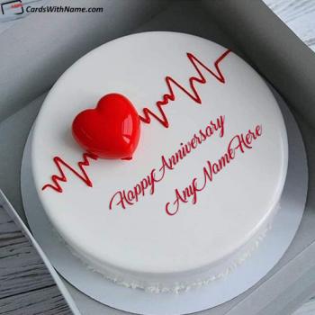 Special Wedding Anniversary Wishes Couple Cake with Name