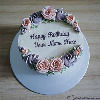 Stylish Birthday Cake With Name Edit For Girl