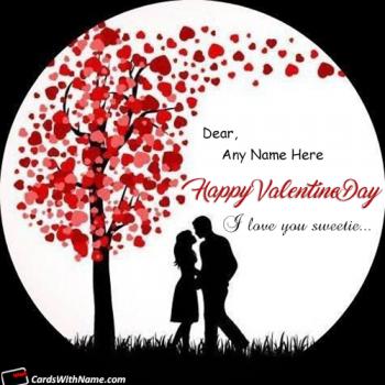 Stylish Happy Valentines Day Wishes Image With Name Generator