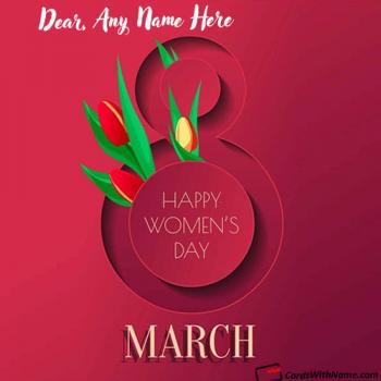 Stylish Happy Womens Day Images Card For Sister With Name