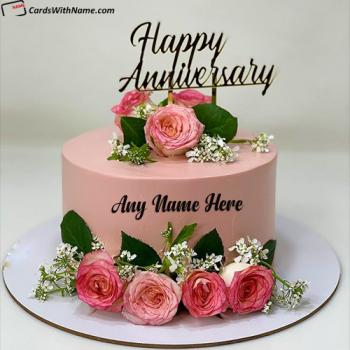 Trending Anniversary Cake with Name Online Maker