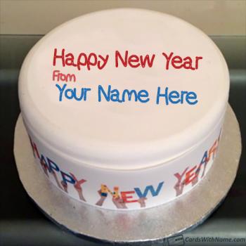 Unique Happy New Year Cakes with Name Generator