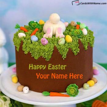 Write Name On Special Happy Easter Greeting Cake